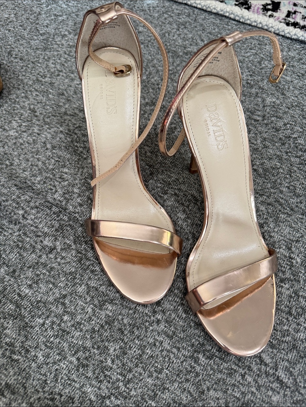 Size 9 rose gold heels from David’s Bridal